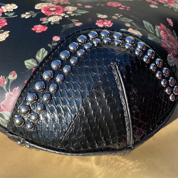 Michael Kors Collection Bancroft Oversized Floral Calf Leather Snakeskin Bag - Picture 10 of 11